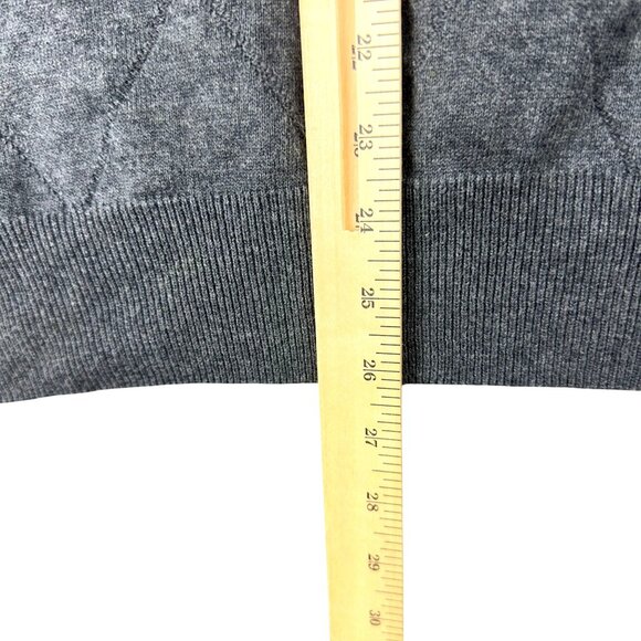 Vintage Saddlebred Sweater Argyle Vest Men M Gray V-Neck Made In Hong Kong - Picture 9 of 9